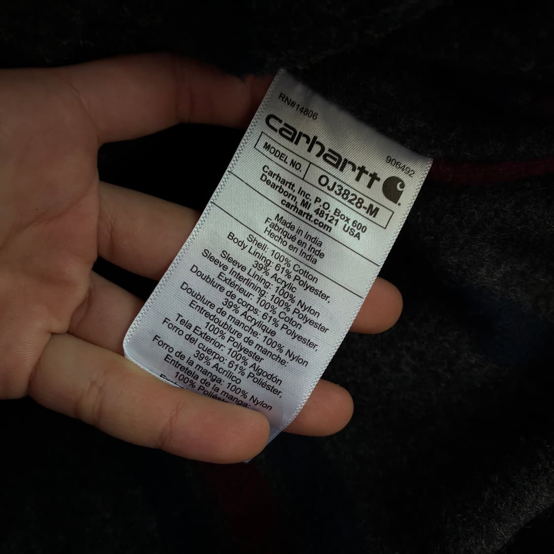 Carhartt  칼하트 디어본 캔버스 디트로이트 블랙 자켓  상품이미지7