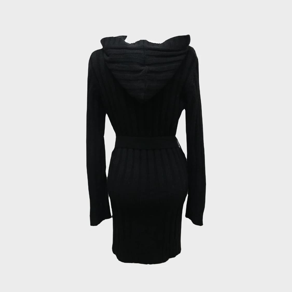 코르자 니트 벨트 롱 후드 가디건 61704 상품이미지2