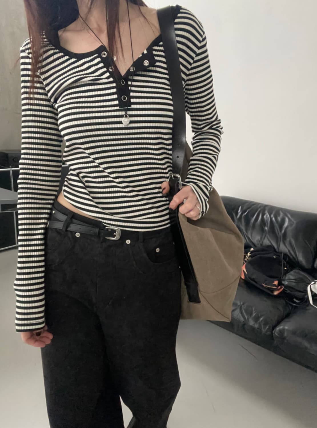 워넷 스냅 스트라이프 티  상품이미지3