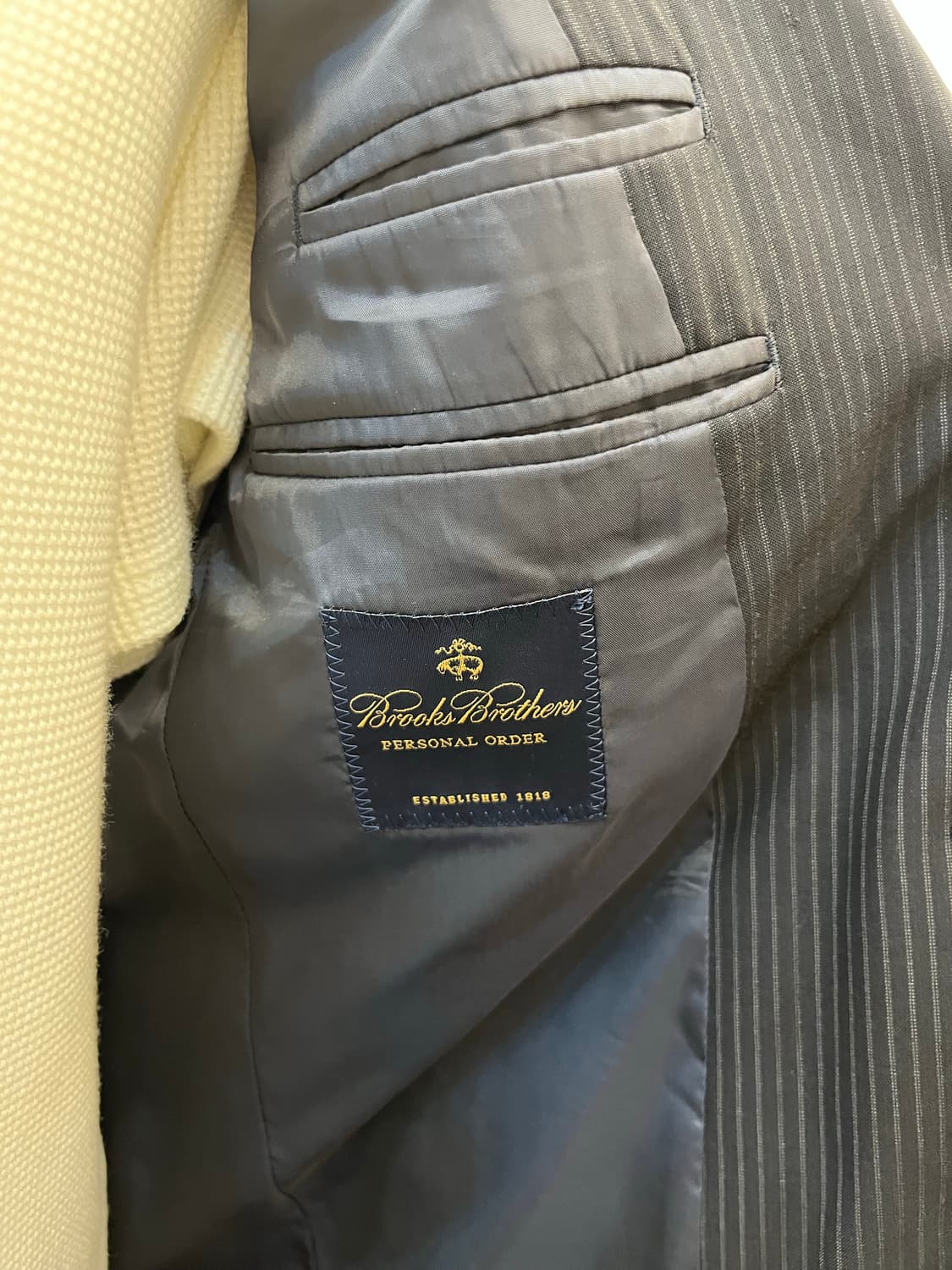 브룩스 브라더스 스트라이프 테일러드 자켓 블랙 상품이미지8