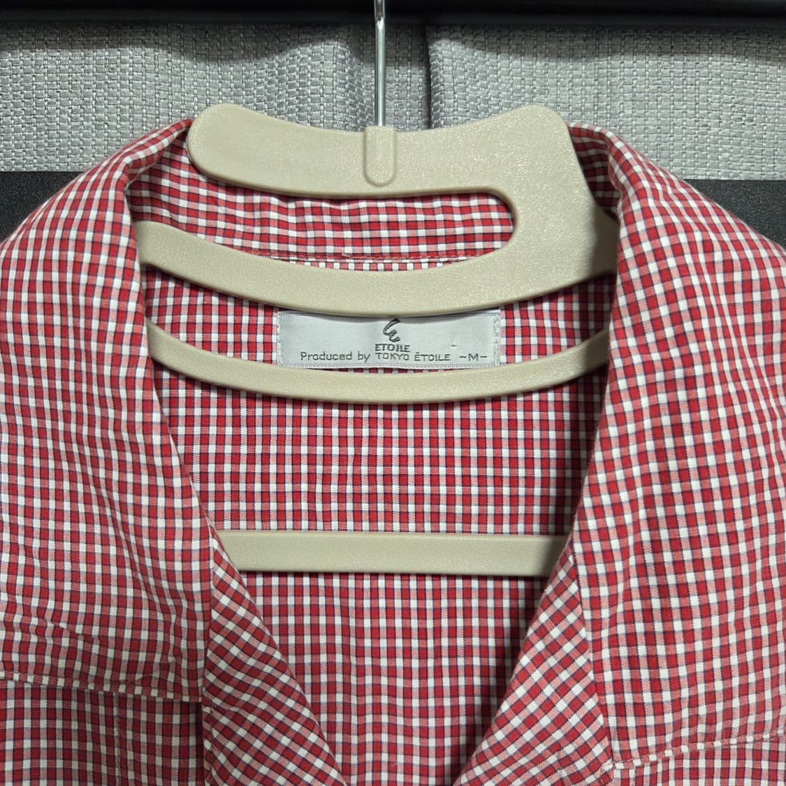 90s 일본제 반팔 체크 셔츠 L-XL(100-105) 상품이미지4