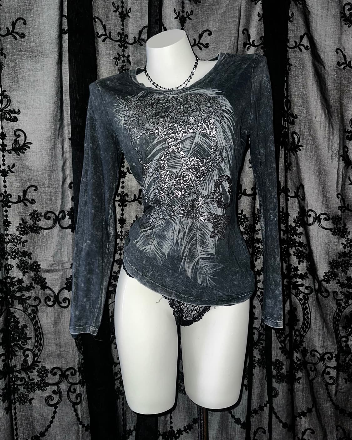 Charcoal y2k long sleeve 상품이미지1