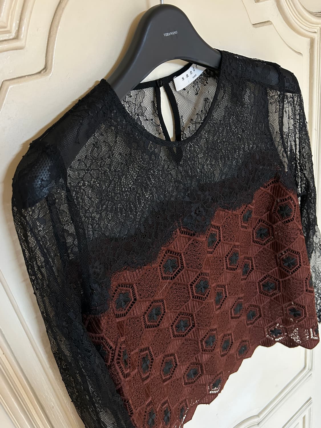 산드로 레이스 시어 블라우스 상품이미지3