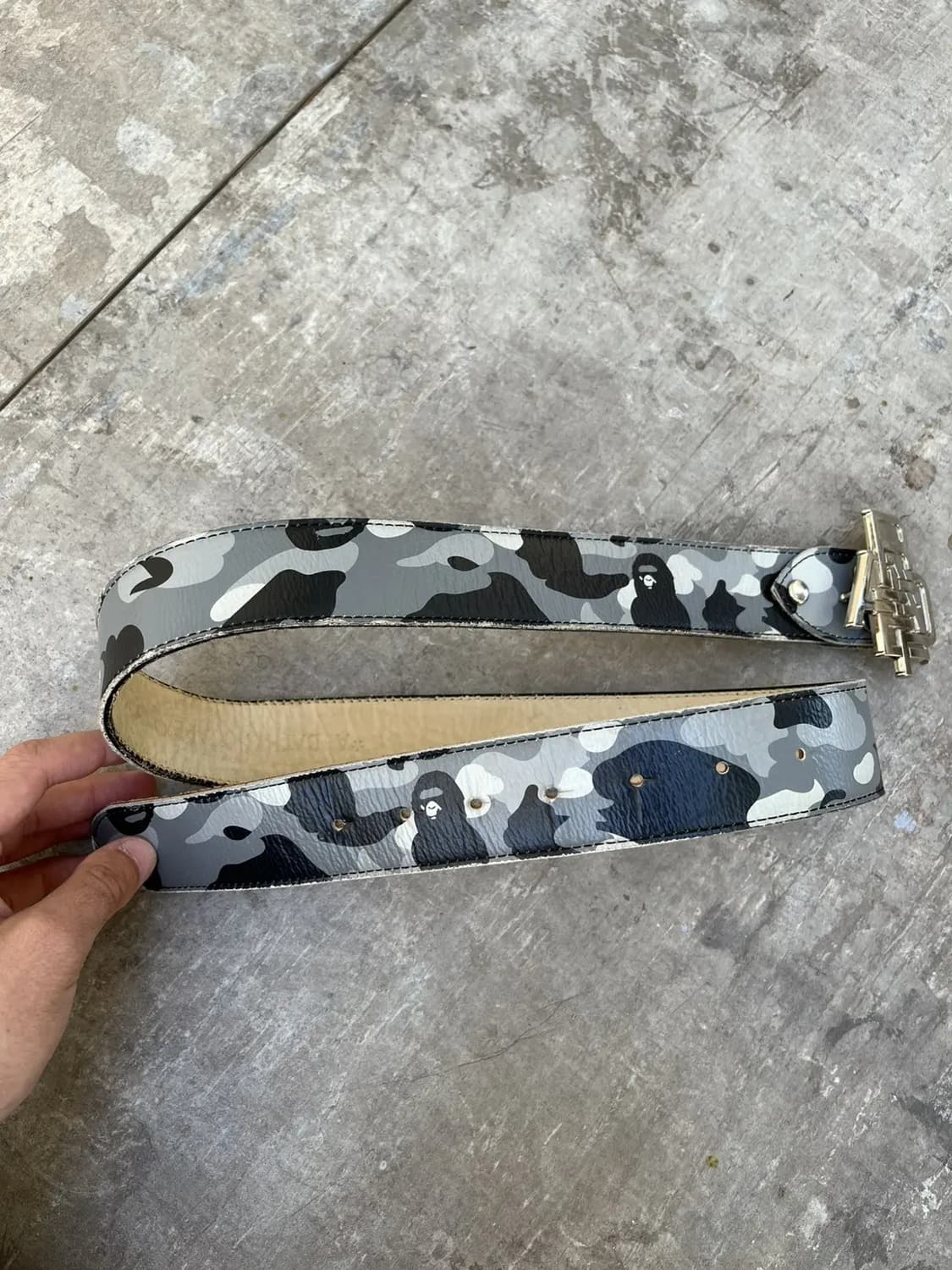 베이프 A Bathing Ape의 카모 패턴 가죽 벨트 상품이미지3