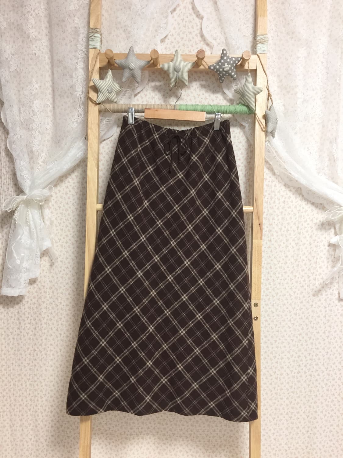 빈티지 모리걸 초코 체크 스커트 상품이미지1