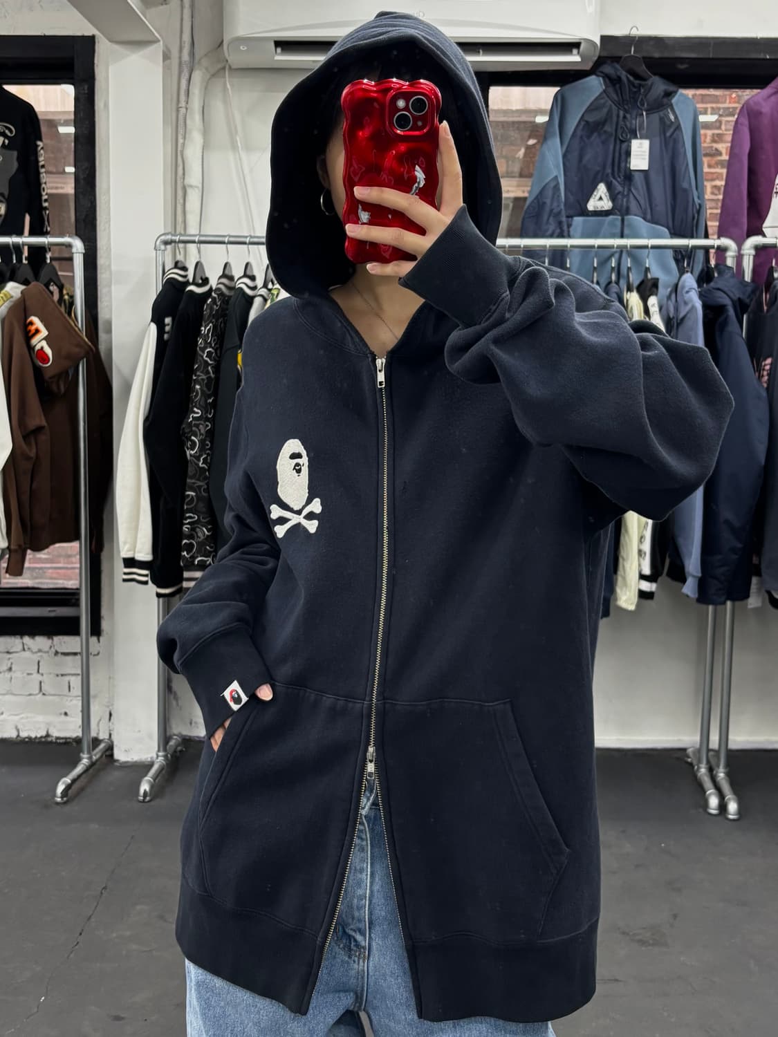 베이프 해적 스컬 후드집업 상품이미지2