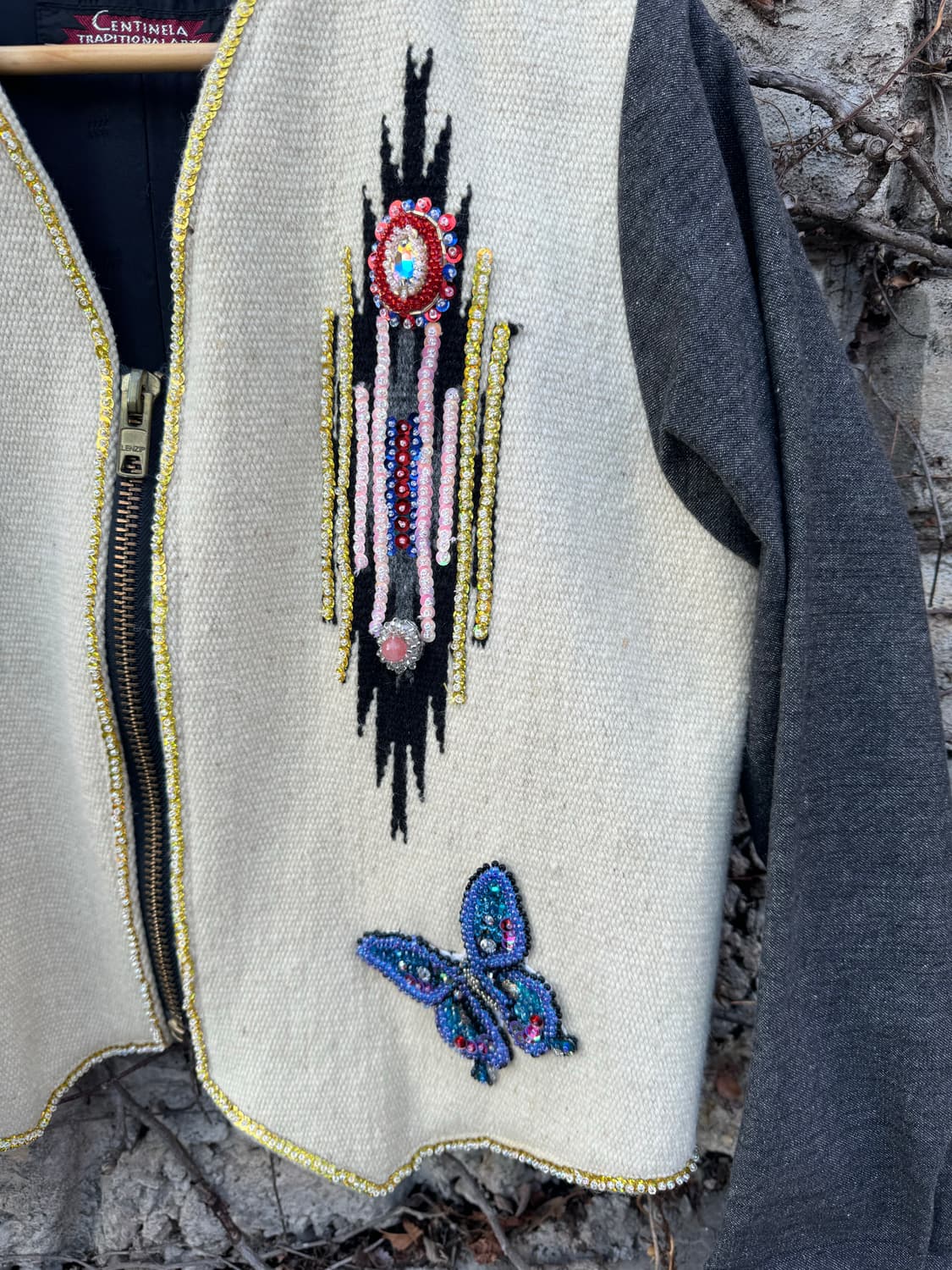 센티넬라 오르테가 치마요 핸드 우븐 울 커스텀 네이티브 무늬 자켓 상품이미지7