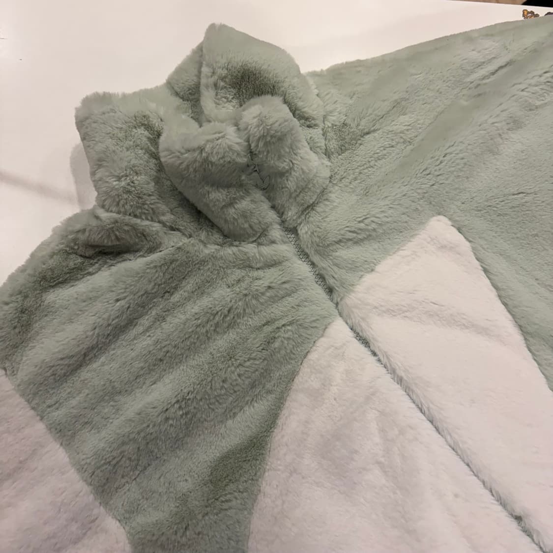 [2XL] 아디다스 빅로고 퍼 자켓 민트 화이트 B988 상품이미지3