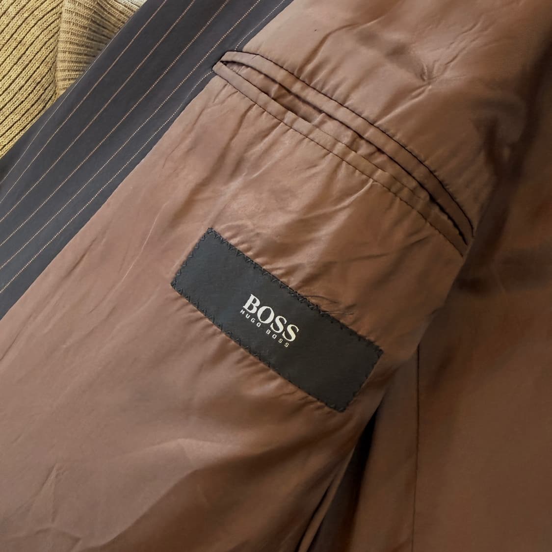 90S 휴고보스 USA 아인슈타인/시그니처 스트라이프 3버튼 블레이저 상품이미지7