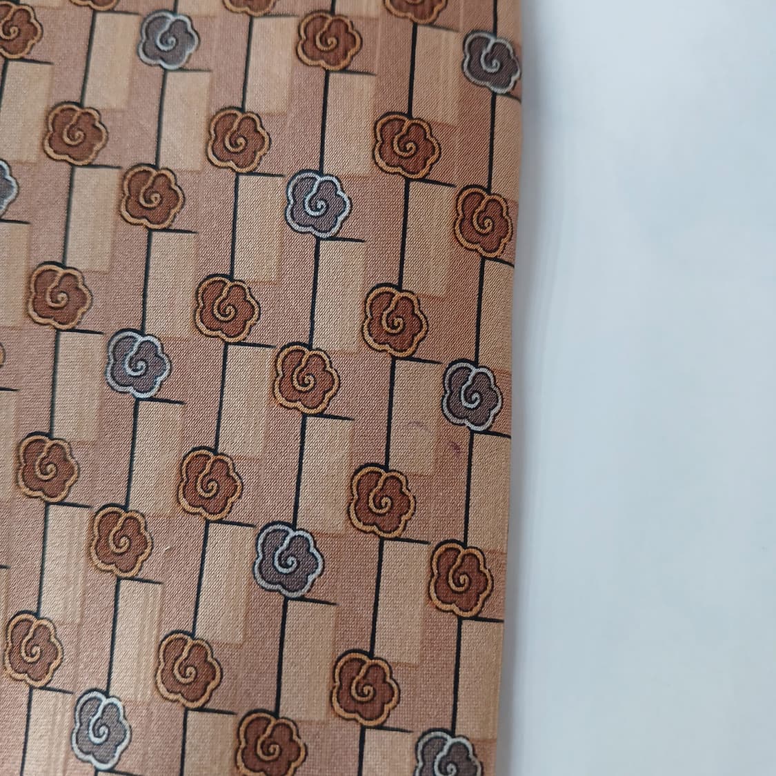 랑방 실크 브라운 패턴 넥타이 9.1cm A등급 A19583
 상품이미지7