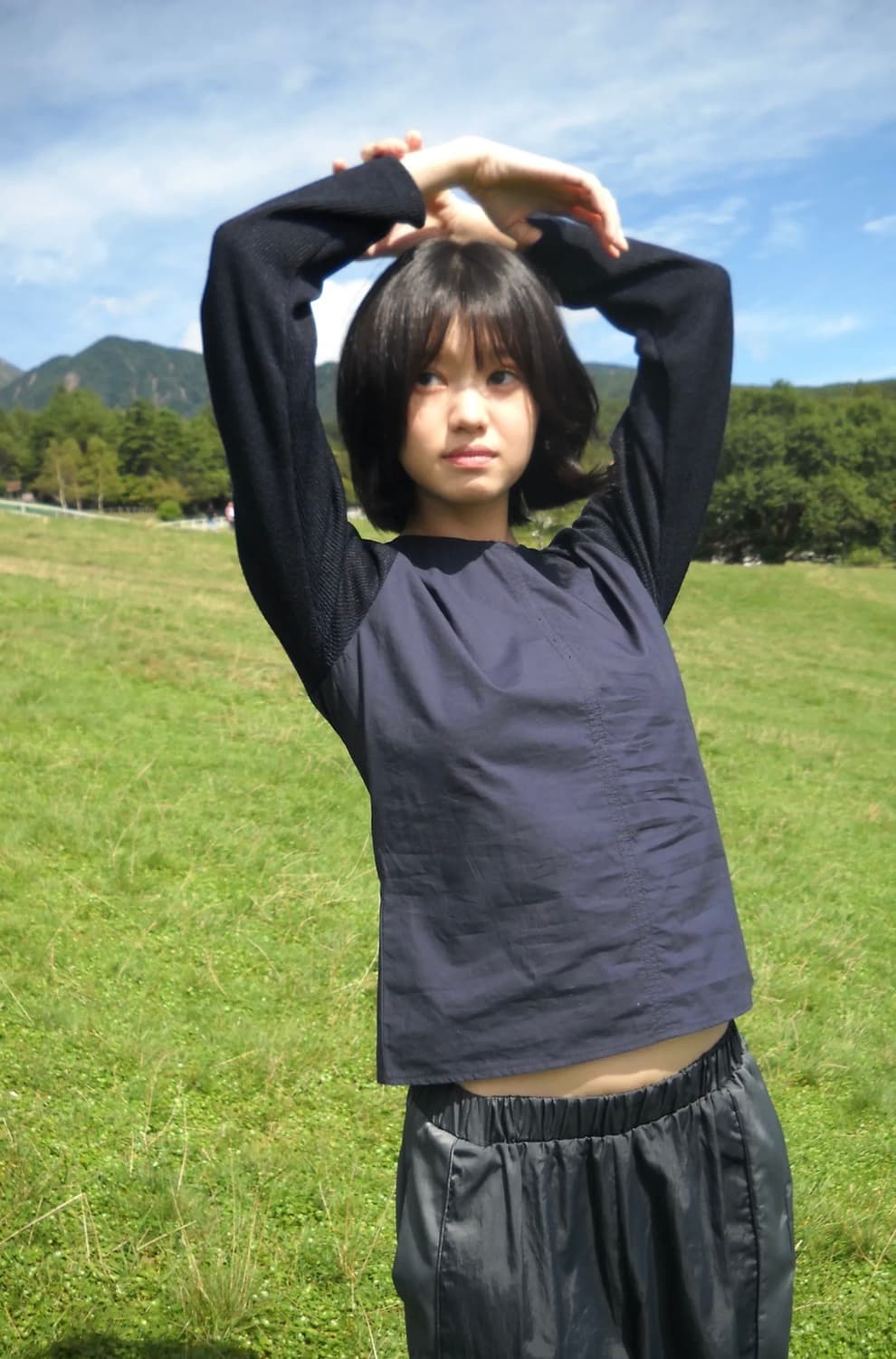 Pesto raglan slim blouse - dark lake 상품이미지2