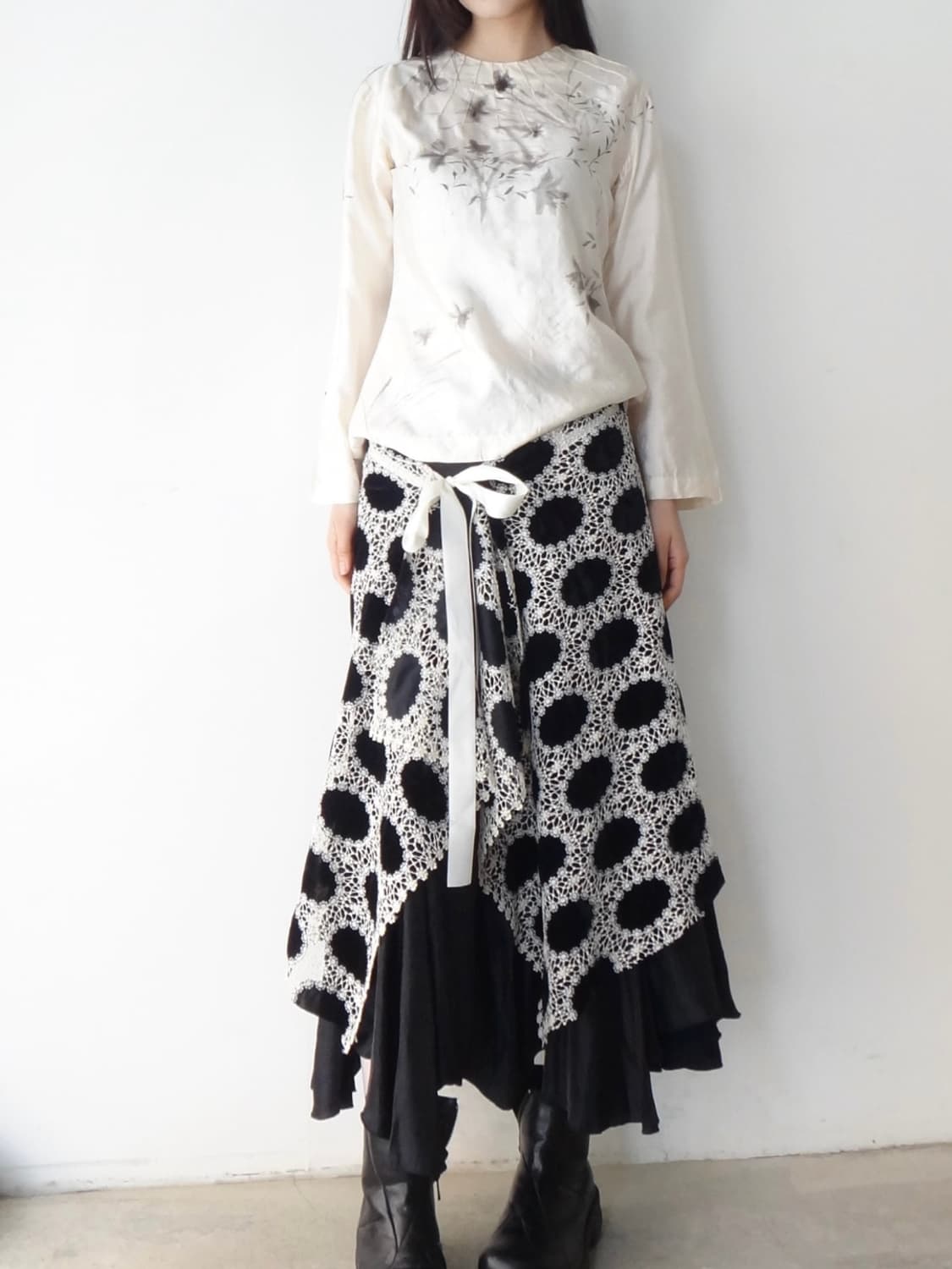 Oriental glossy blouse / cream 상품이미지6