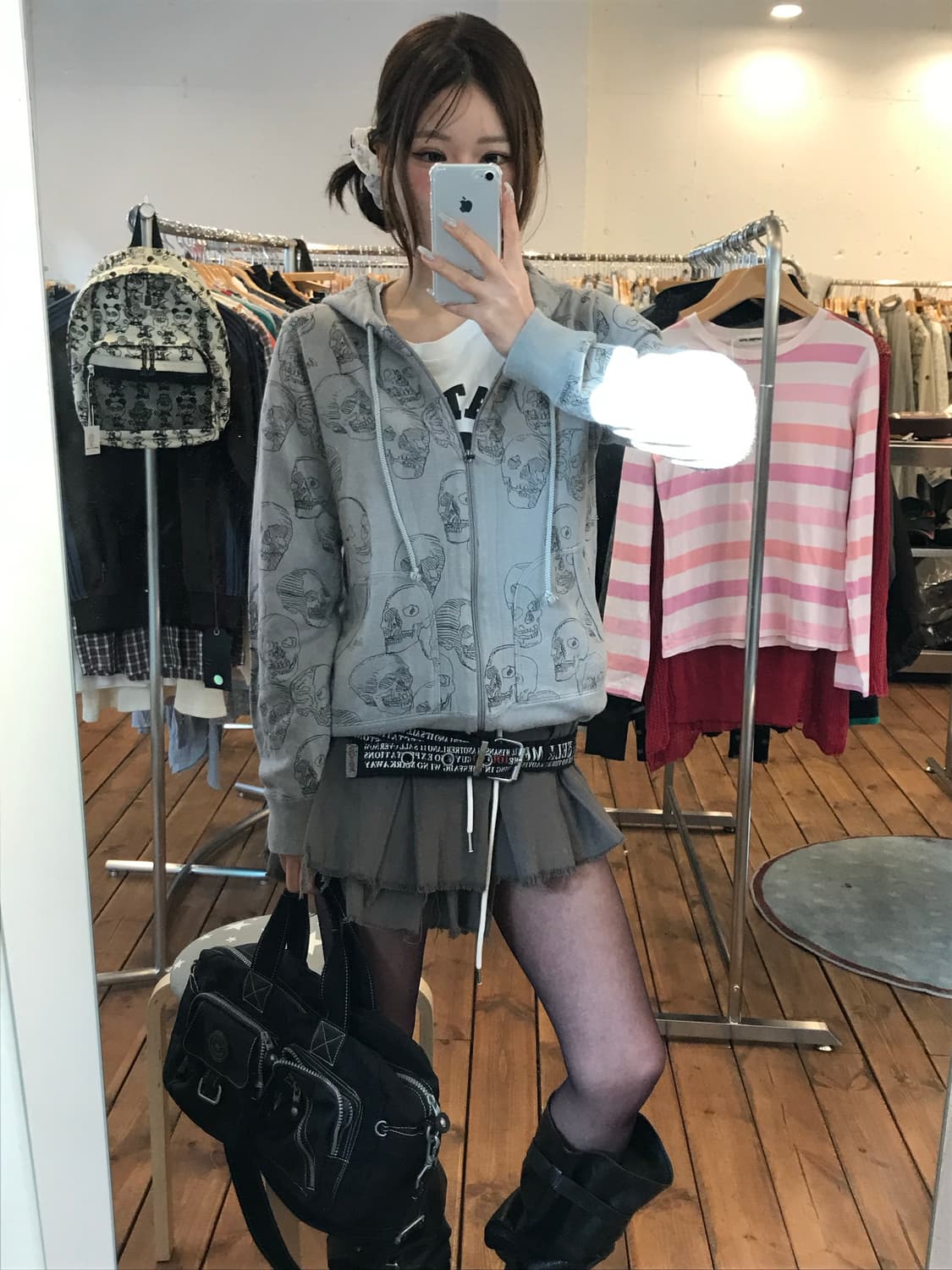 히스테릭글래머 스컬 후드집업 상품이미지3