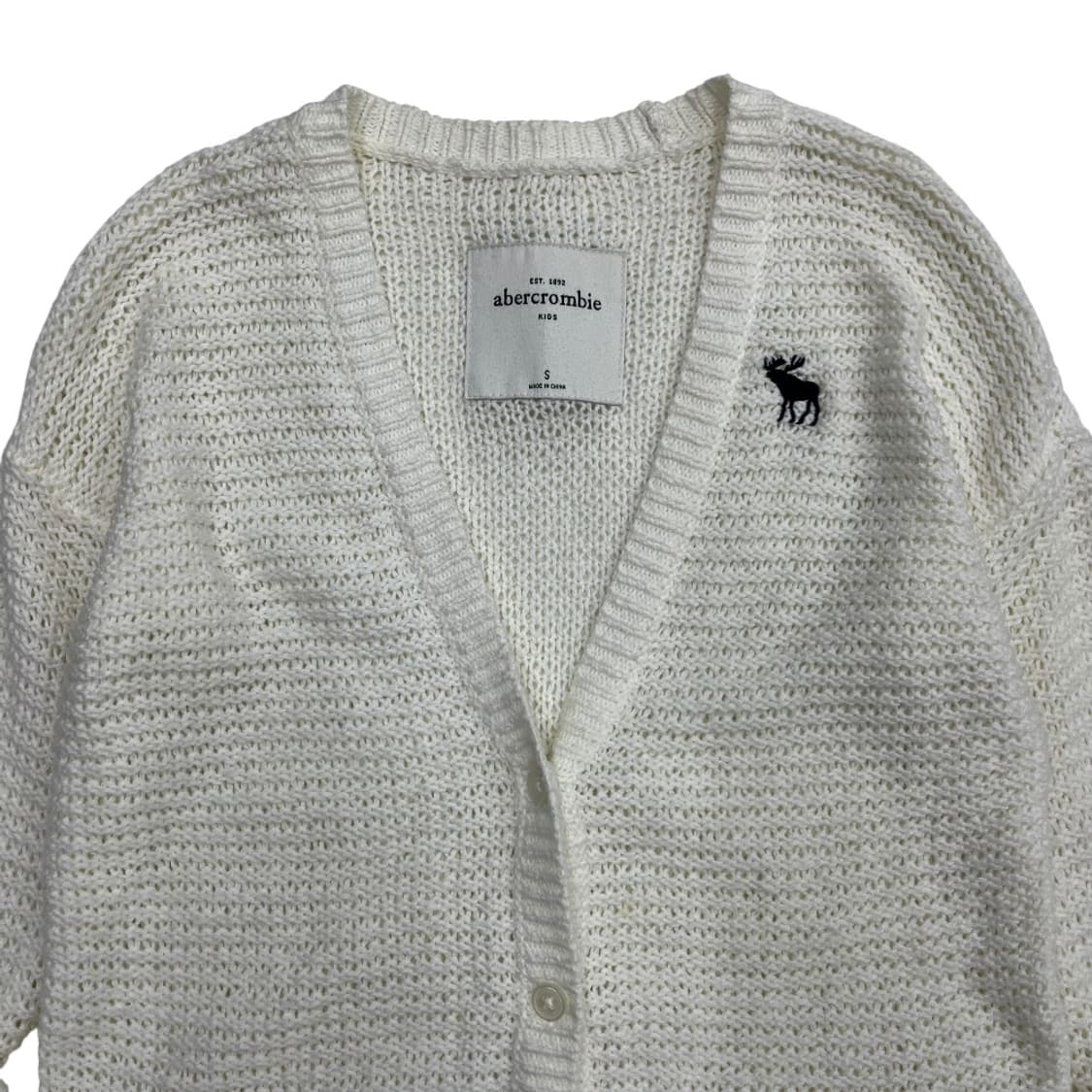 아베크롬비 순록로고 화이트 가디건 S 상품이미지4