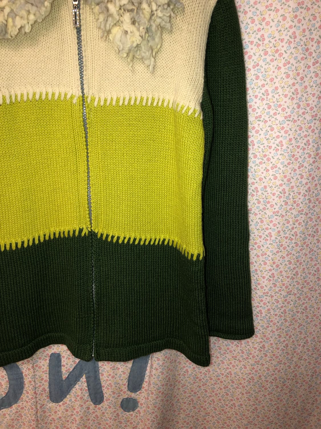 fur stitch knit zip-up 상품이미지3