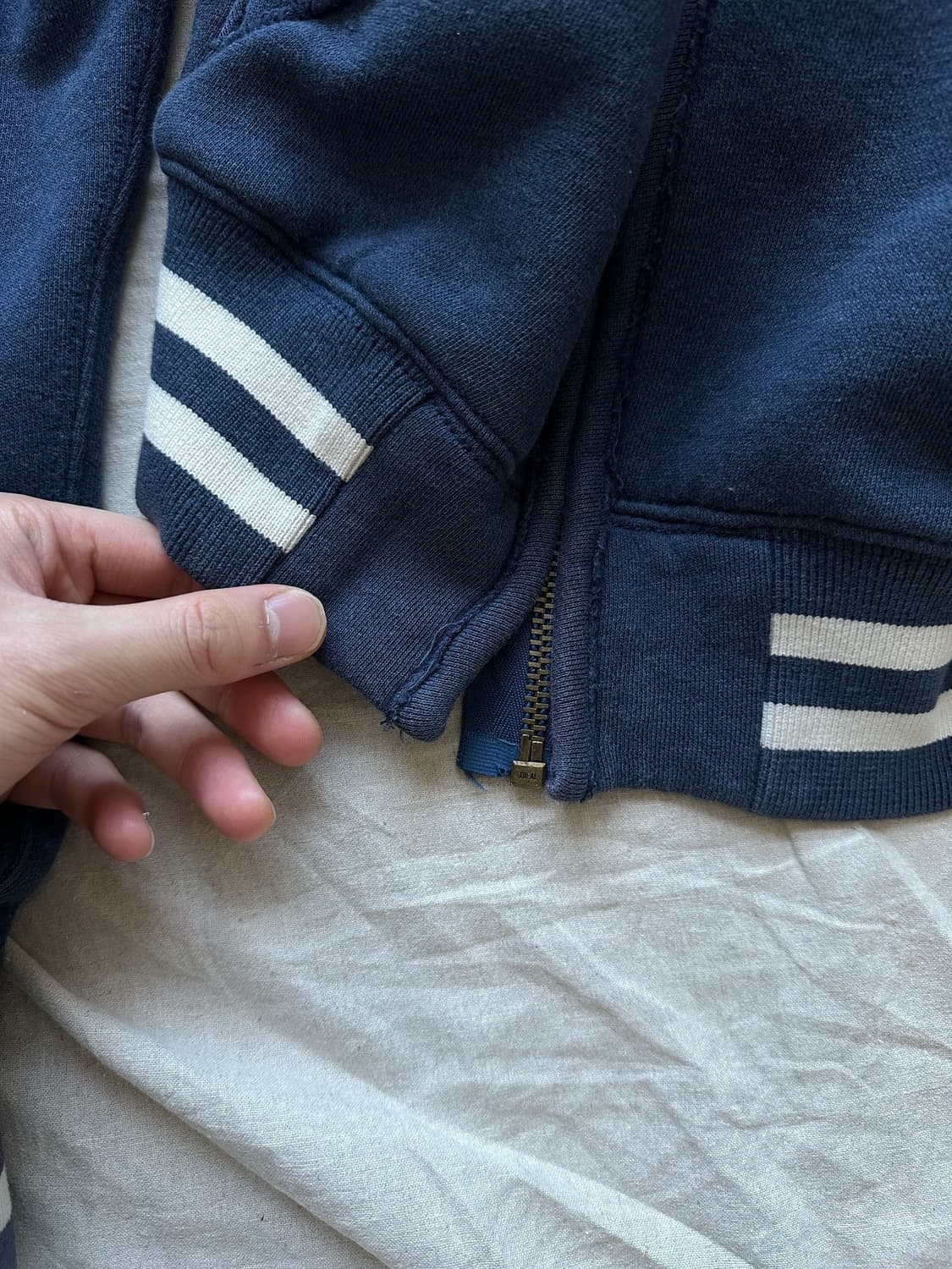 폴로 진스 컴퍼니 자수 로고 블루 후드집업 상품이미지10