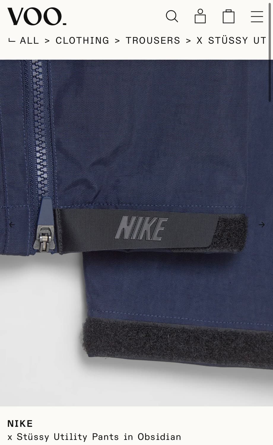 Nike x Stüssy Utility Pants in Obsidian 상품이미지3