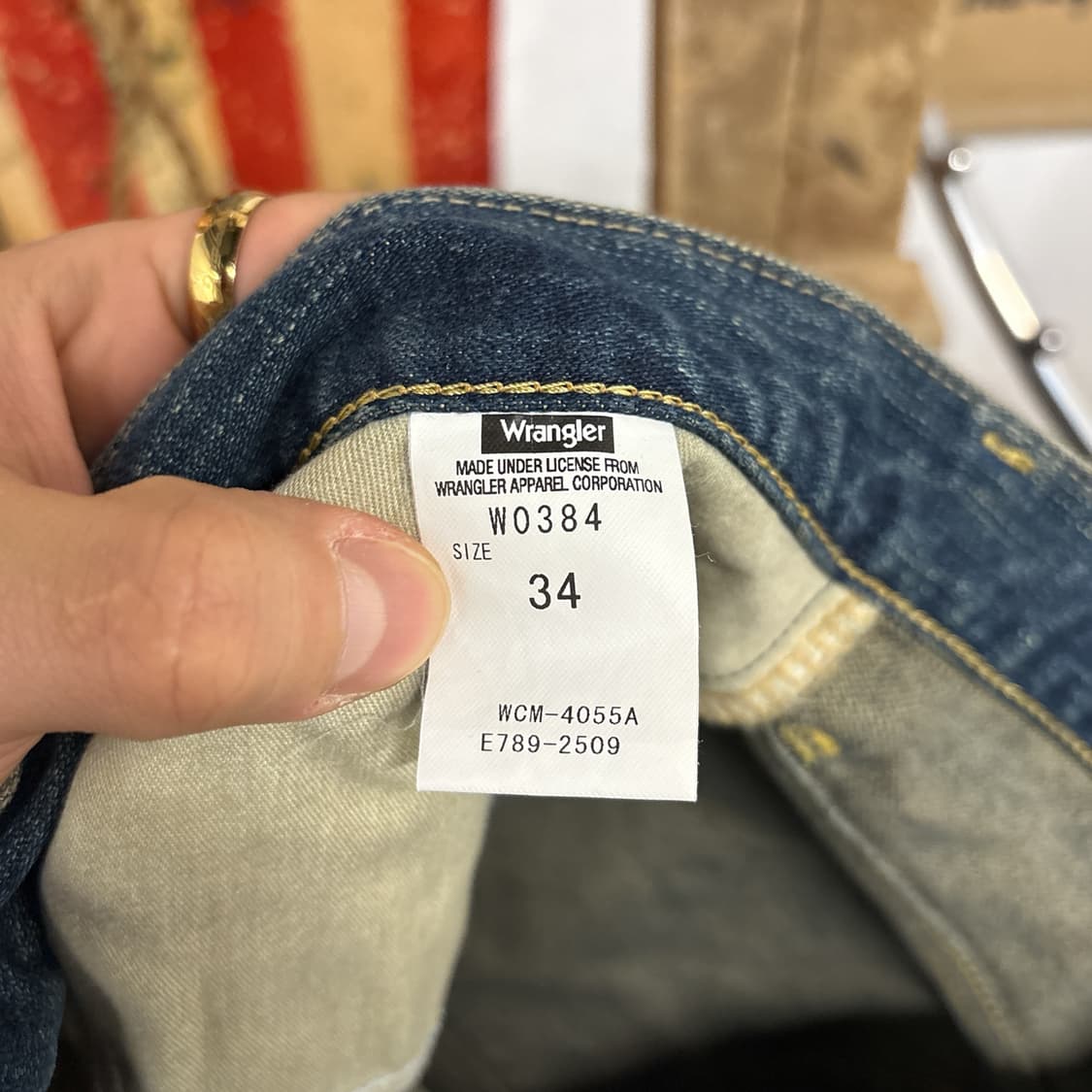 랭글러 W0384 레인스트릭 샌드스톤 워싱 데님팬츠 N1255 상품이미지8