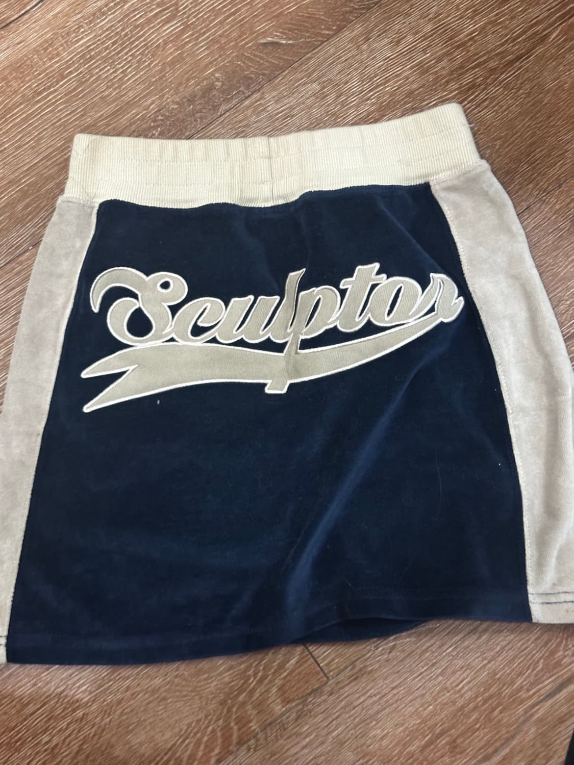 스컬프터 velour track skirt navy 상품이미지5