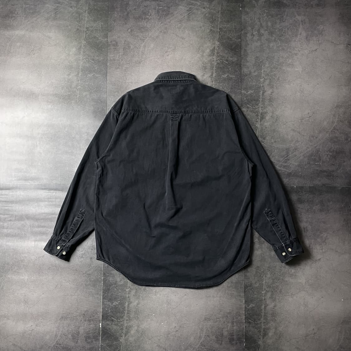 REAL CLOTHES 빈티지 다운버튼 블랙 코튼 셔츠 A00665 상품이미지7