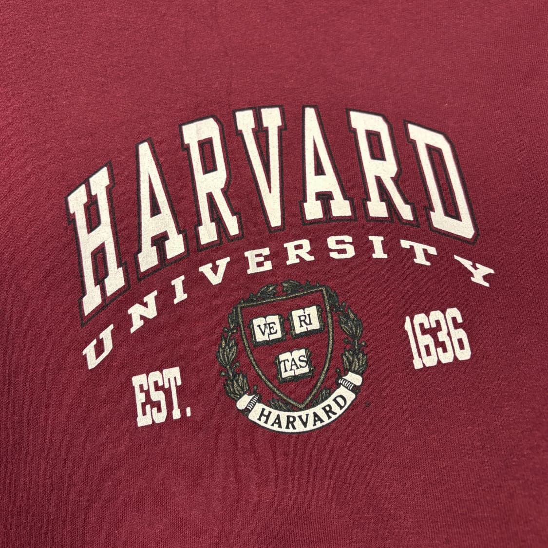 90s JERZEES 하버드 칼리지 프린팅 스웻셔츠 크림슨버건디 N702 상품이미지6