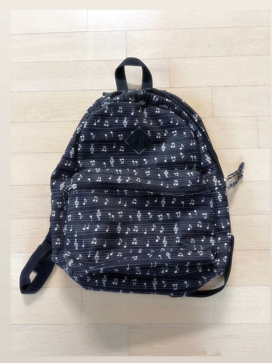 빈티지 음표 블랙 백팩 상품이미지1