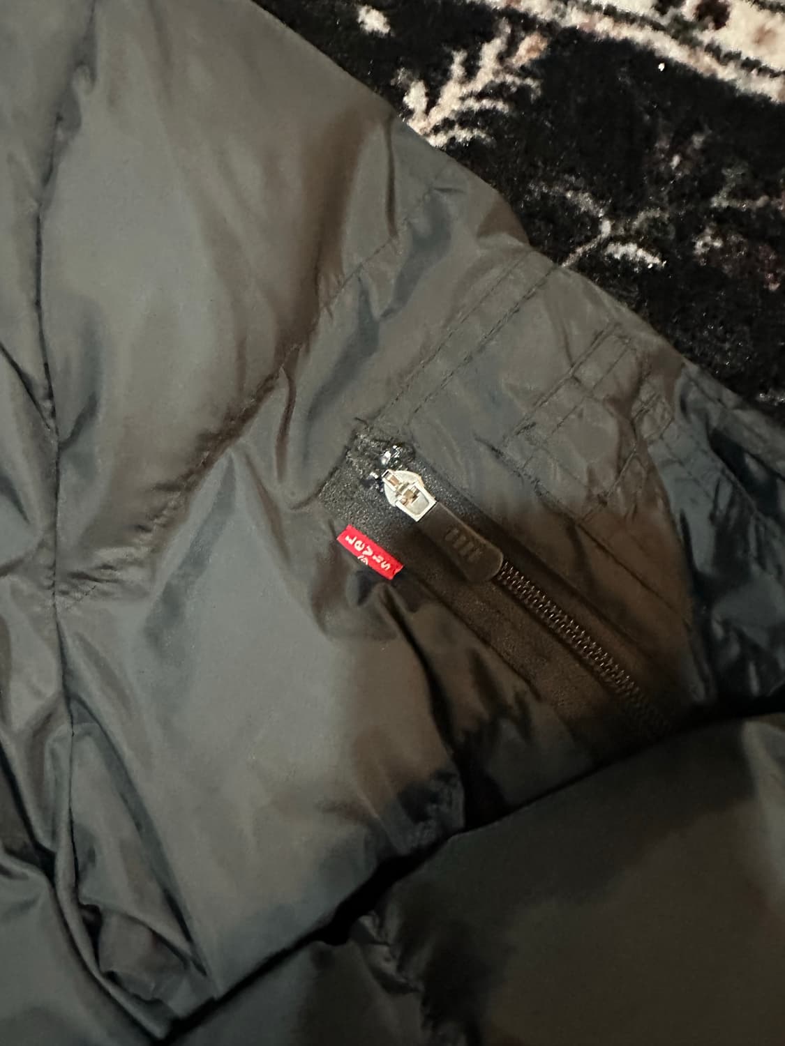 리바이스 블랙 후드 롱패딩 점퍼 상품이미지3