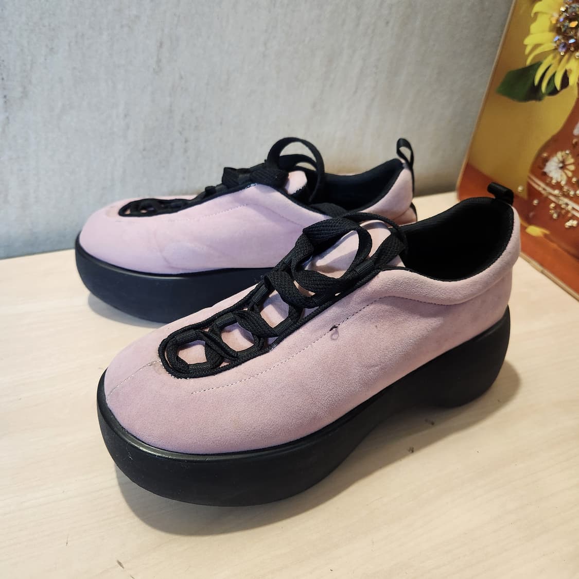 “7cm 통굽 핑크러버💕 MARYAM 유니크 스웨이드 슈즈”
230 상품이미지4