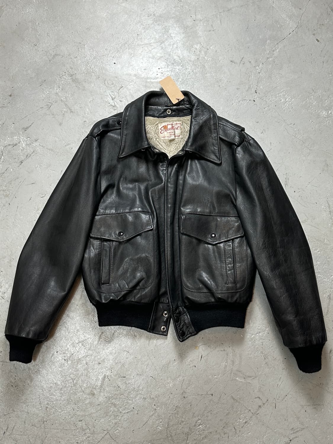80's USA 빈티지 엑셀드 레더 봄버 자켓 빈티지 A2 레더 자켓 상품이미지1