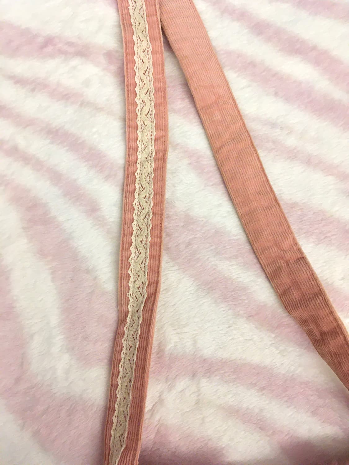 모리걸 리본 퍼 크로스백 가방 핑크 갸루 상품이미지4