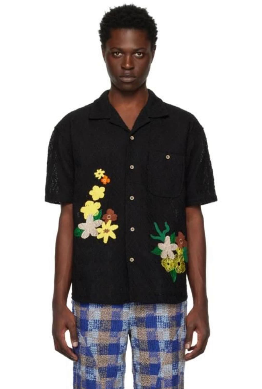 앤더슨벨 블랙 플로럴 셔츠 상품이미지1