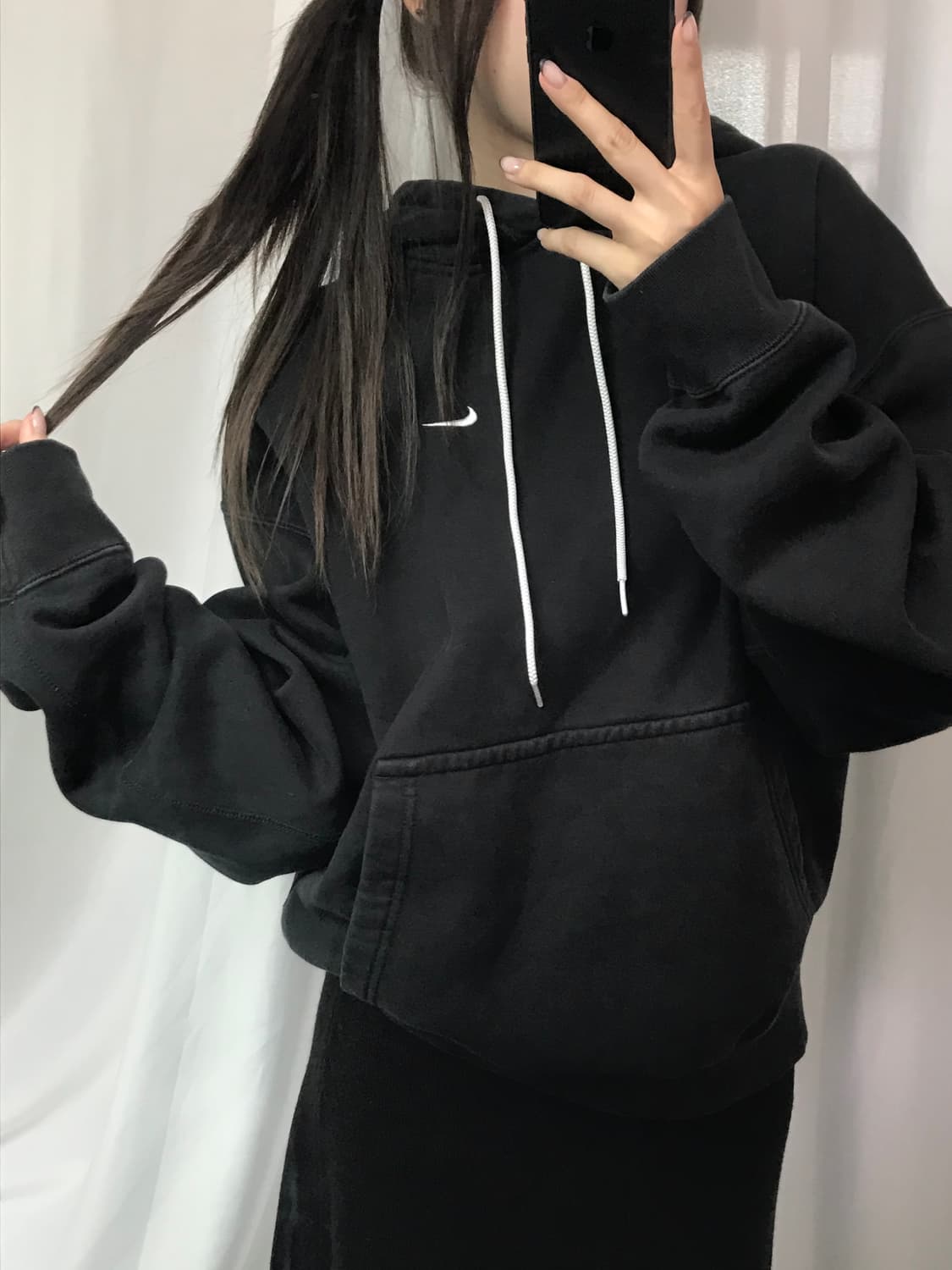 NIKE 나이키 NRG 스우시 로고 블랙 후드티 상품이미지2