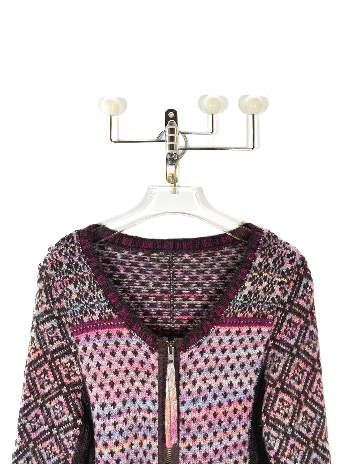 빈티지 울 알파카 실크 블렌드 니트 집업 상품이미지4