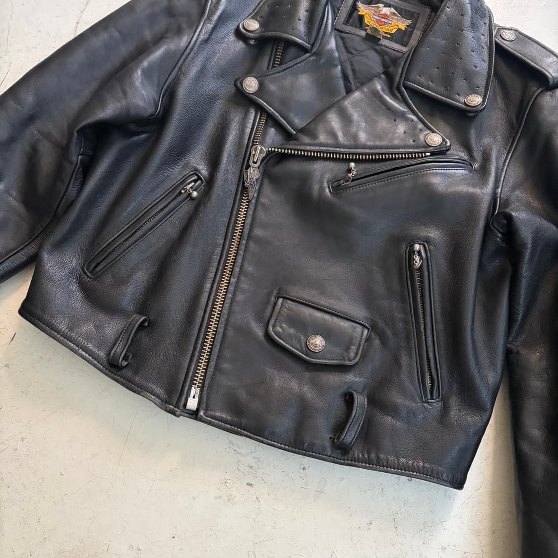 할리데이비슨 빈티지 소가죽 라이더 자켓 M 상품이미지3