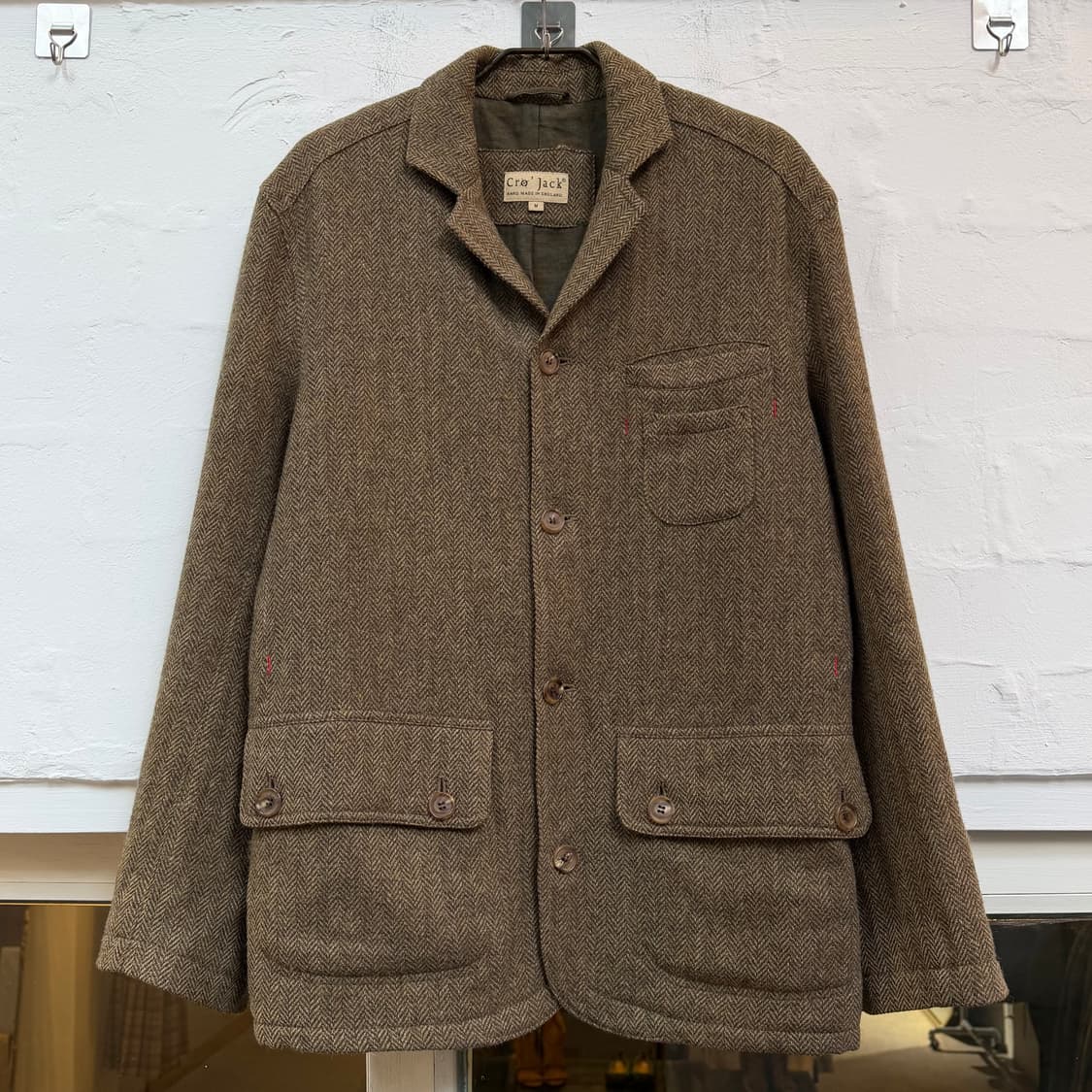 Cro Jack 브라운 헤링본 울 트위드 자켓 M 상품이미지1