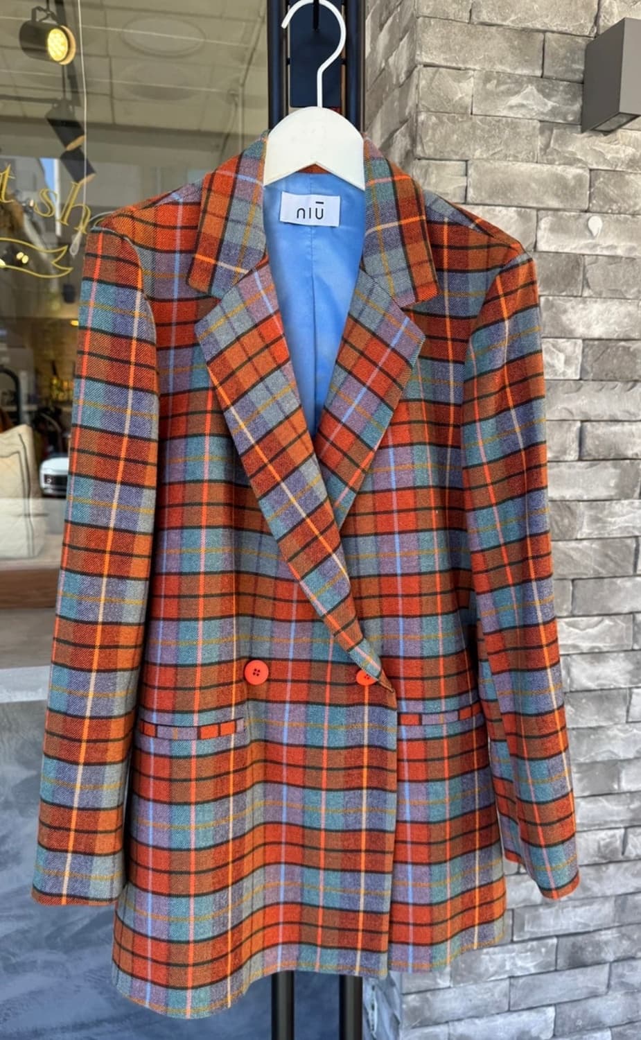 새상품 컨디션 봄 niu 체크 블레이저 XS(44,55사이즈 가능) 상품이미지5