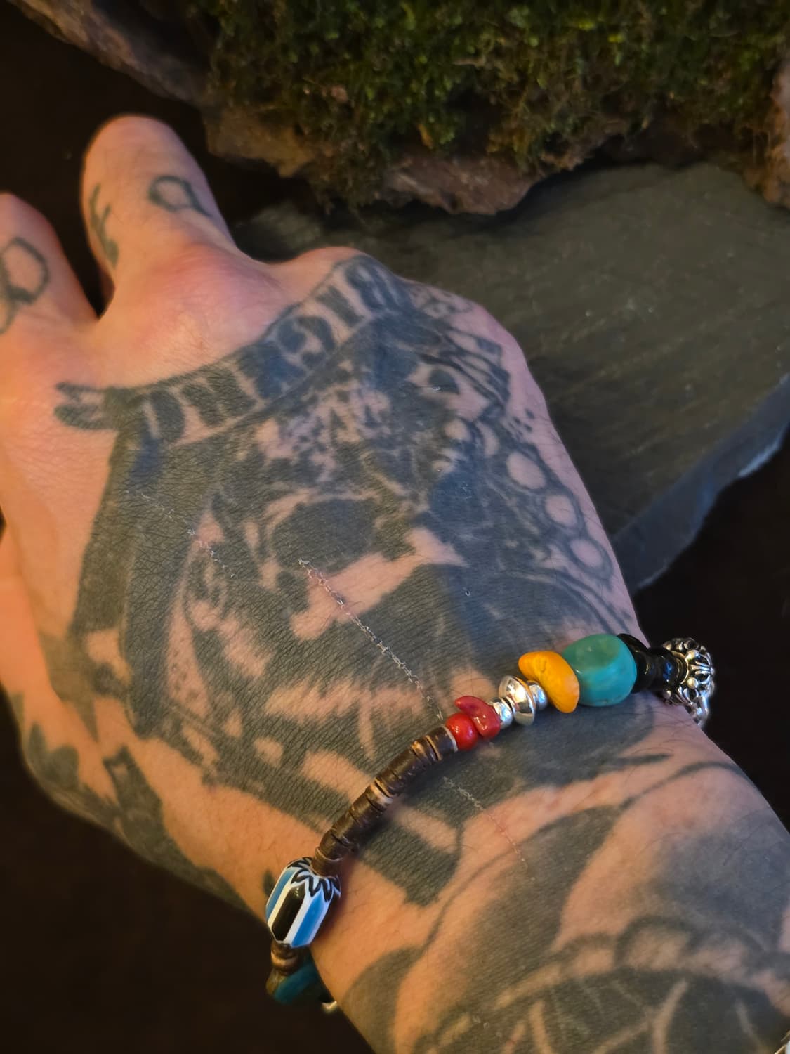 EARTH TRACE 실버925 하프 우드 스톤 팔찌 상품이미지5