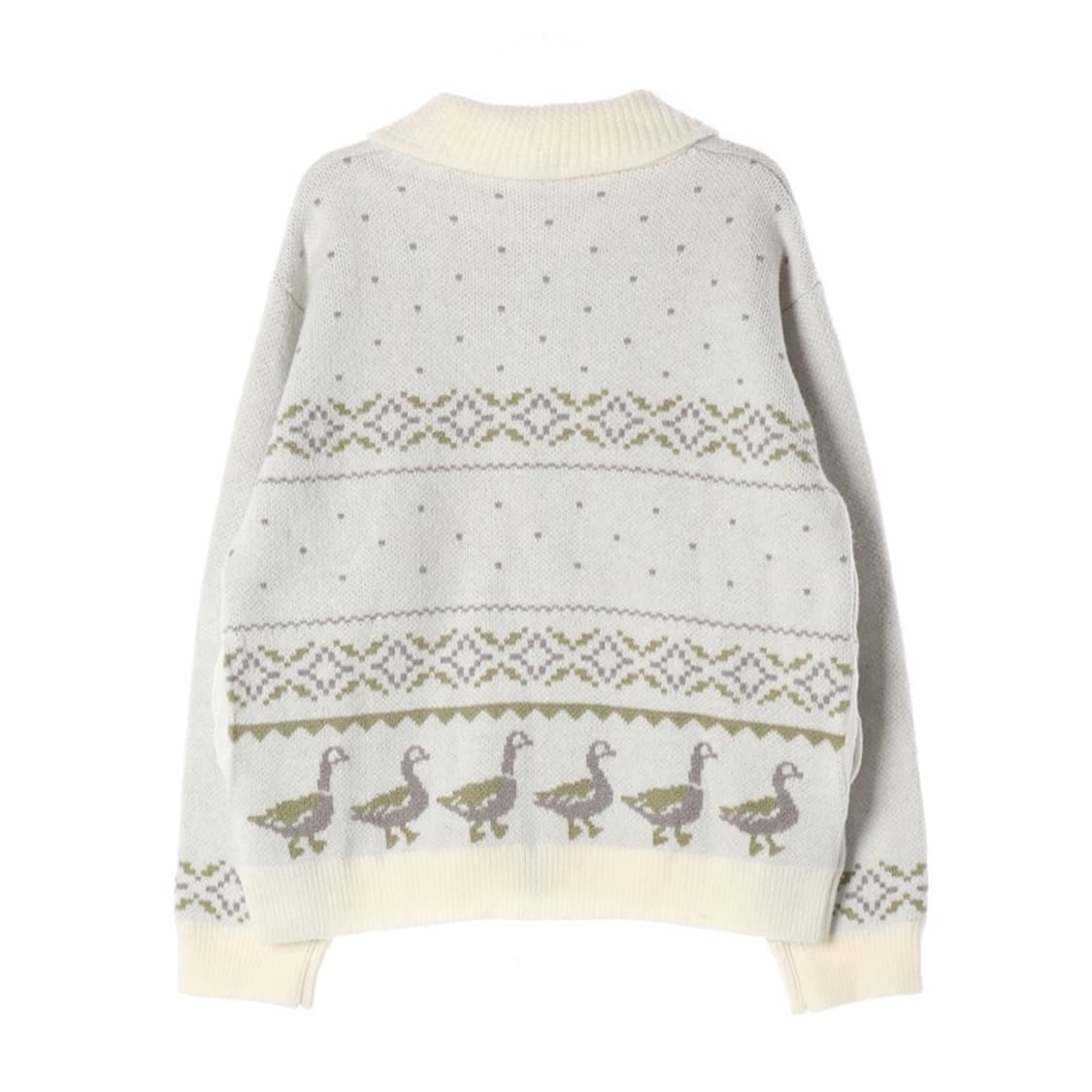 에디바우어 구스 그래픽 자카드 니트 집업 2XL 상품이미지2