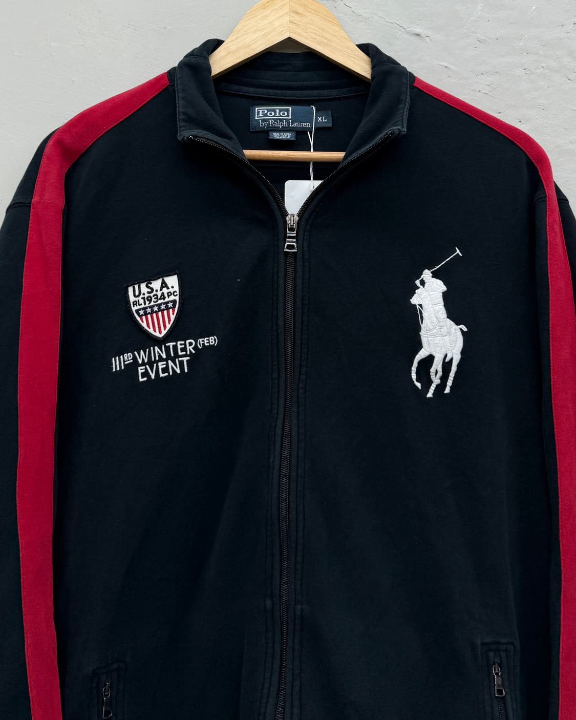 (XL) POLO Ralph Lauren 00s 빅포니 스웻 집업 블랙 상품이미지2