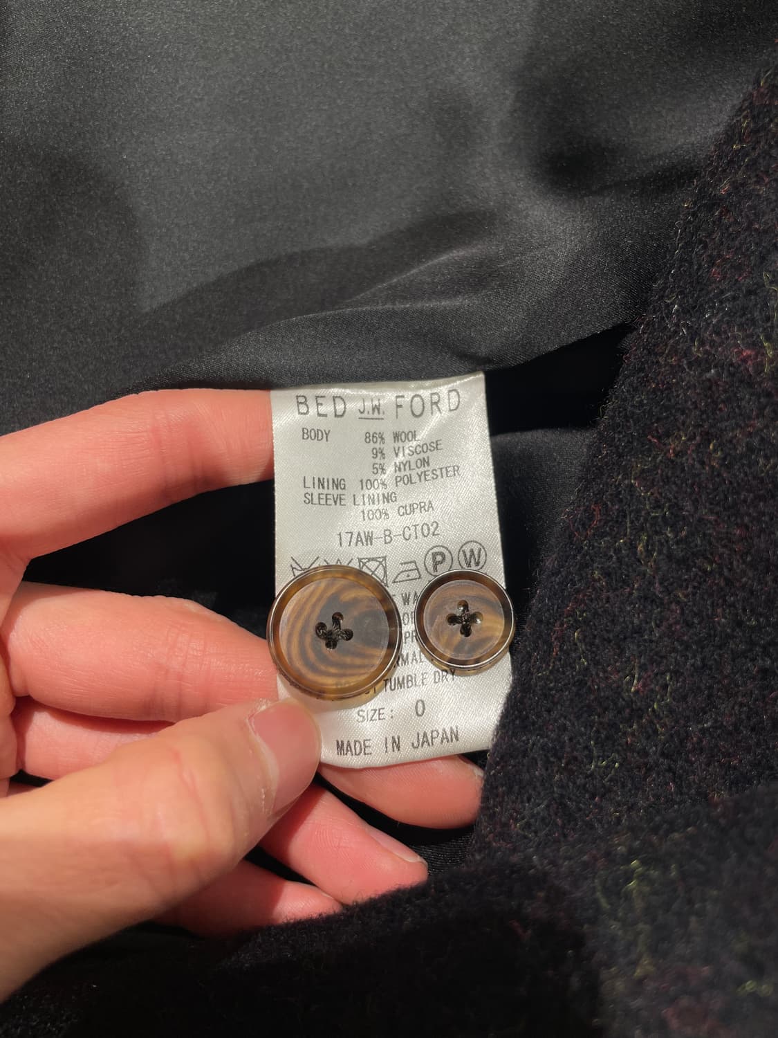 베드 제이 더블유 포드 17A/W 다크 브라운 기모노 랩 울 코트 상품이미지8