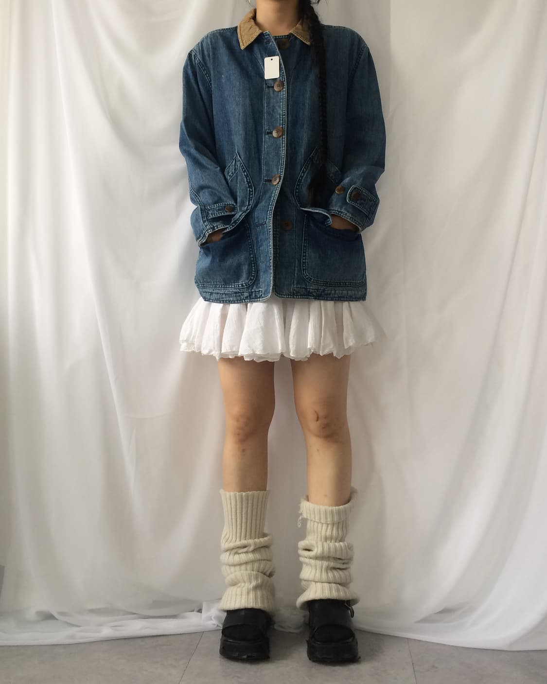 Collar point denim jacket 상품이미지1