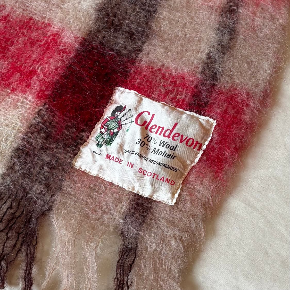 90s 스코틀랜드 Glendevon 울 모헤어 블랭킷 상품이미지2