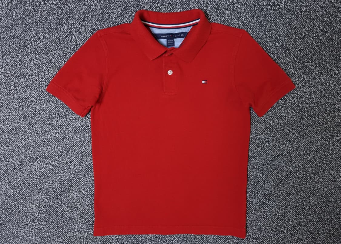 [무료배송][130-140]타미힐피거 키즈 피케 반팔티 카라티 상품이미지1