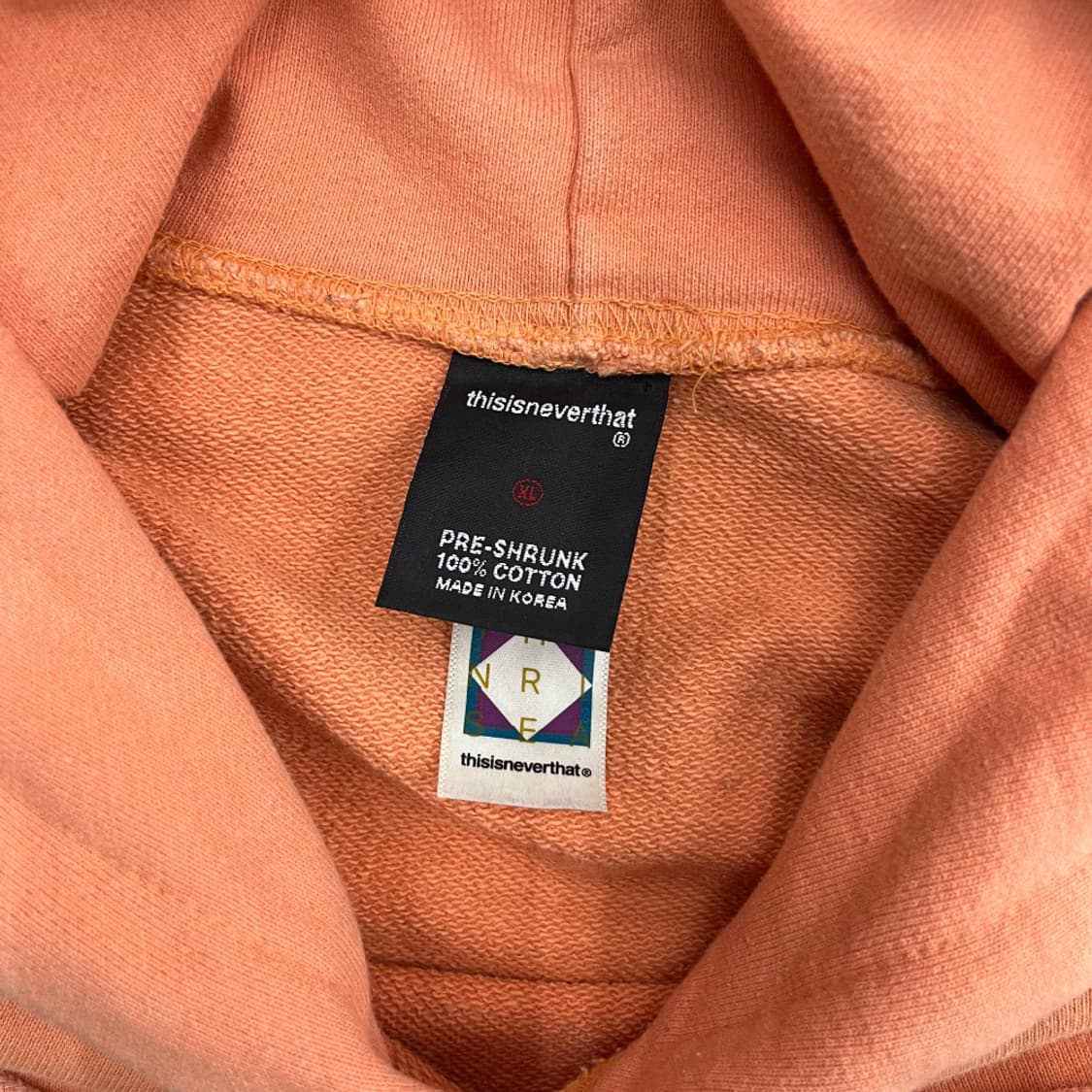 디스이즈네버댓 오렌지 코랄 로고 후드 XL 상품이미지5