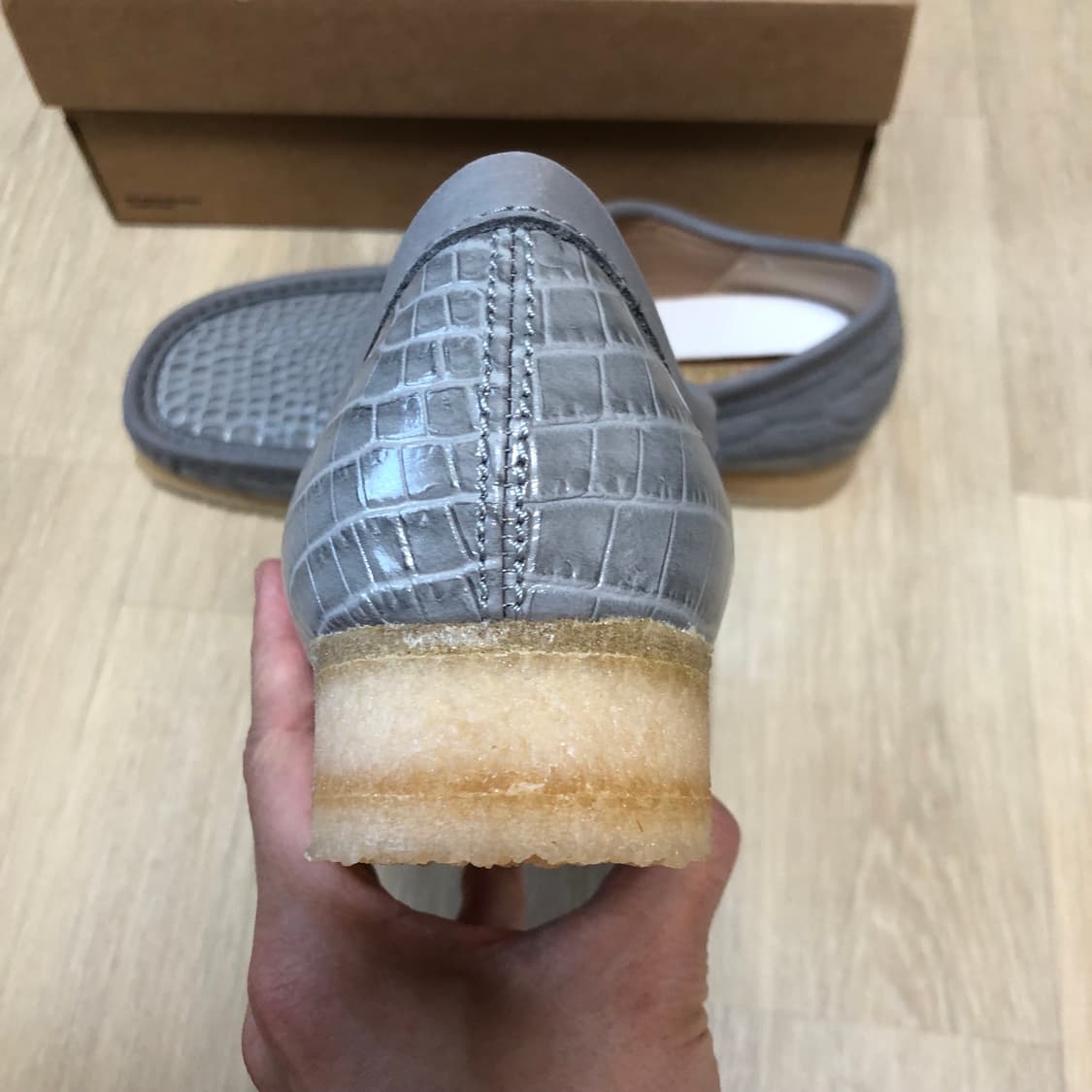 (270) 새상품 클락스 Clarks 왈라비 그레이 크록 레더 상품이미지2