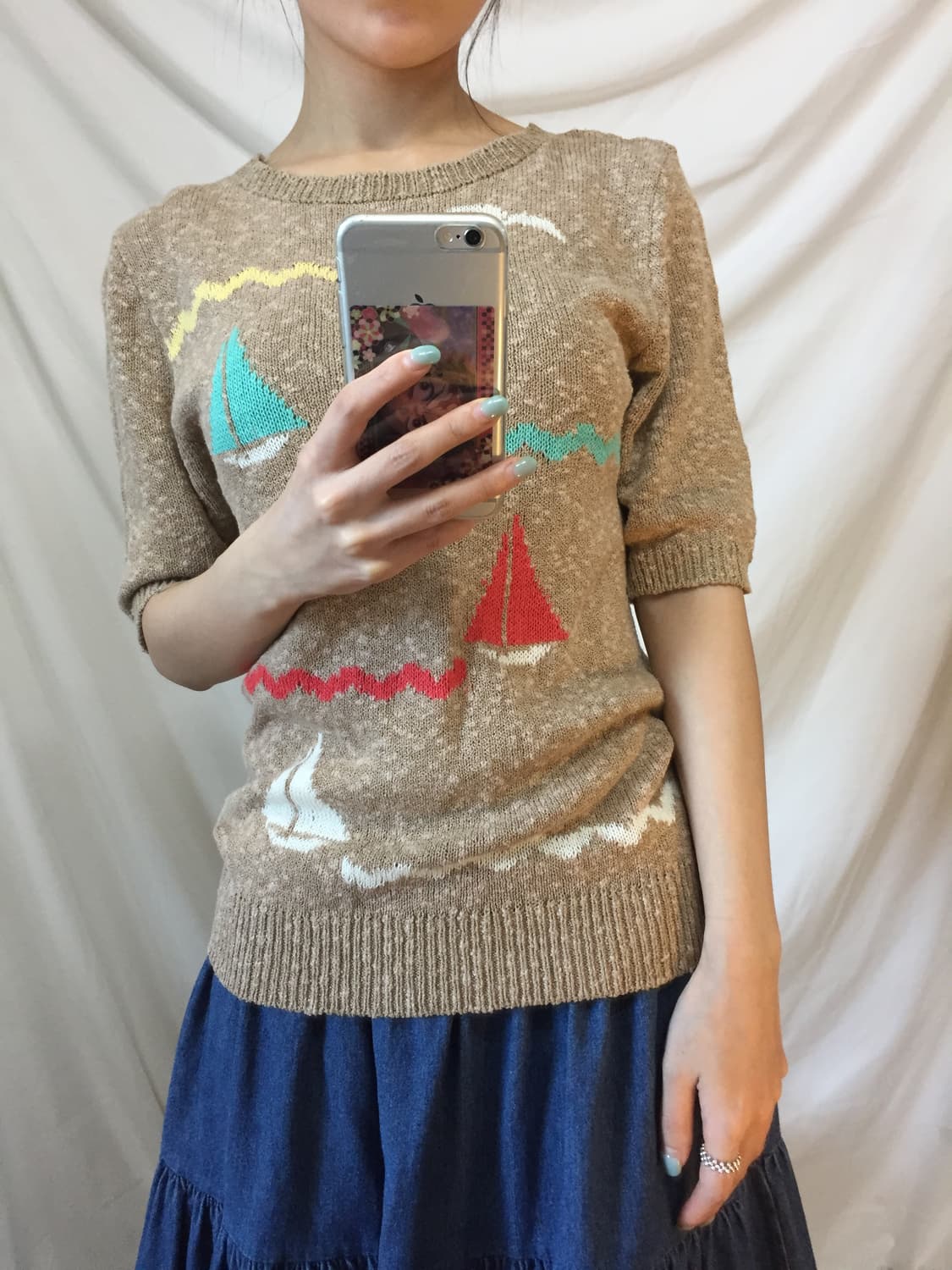 돛단배 반팔 니트 상품이미지7