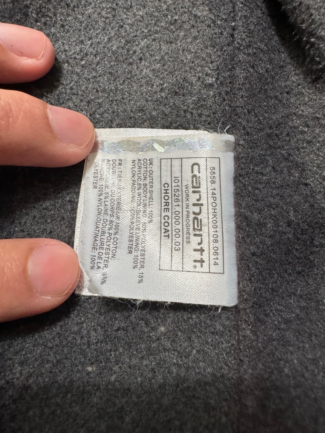 칼하트 초어코트 네이비 워크자켓 상품이미지6