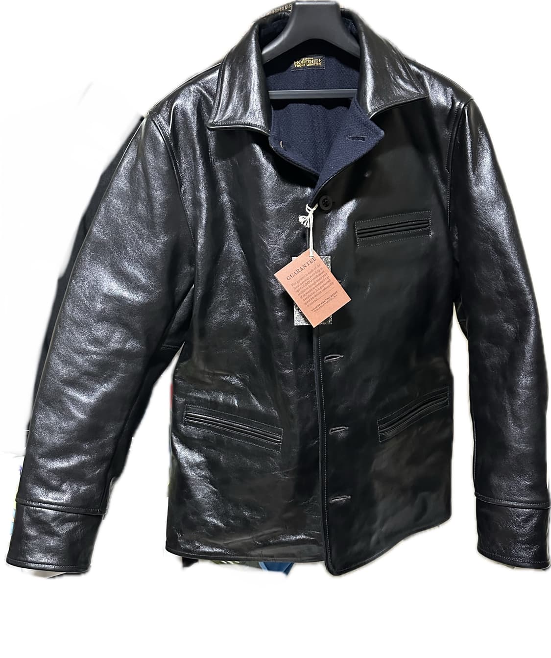 콜림보 Colimbo 레더자켓 스톡맨 차심 말가죽 카코트 42 새상품 상품이미지3