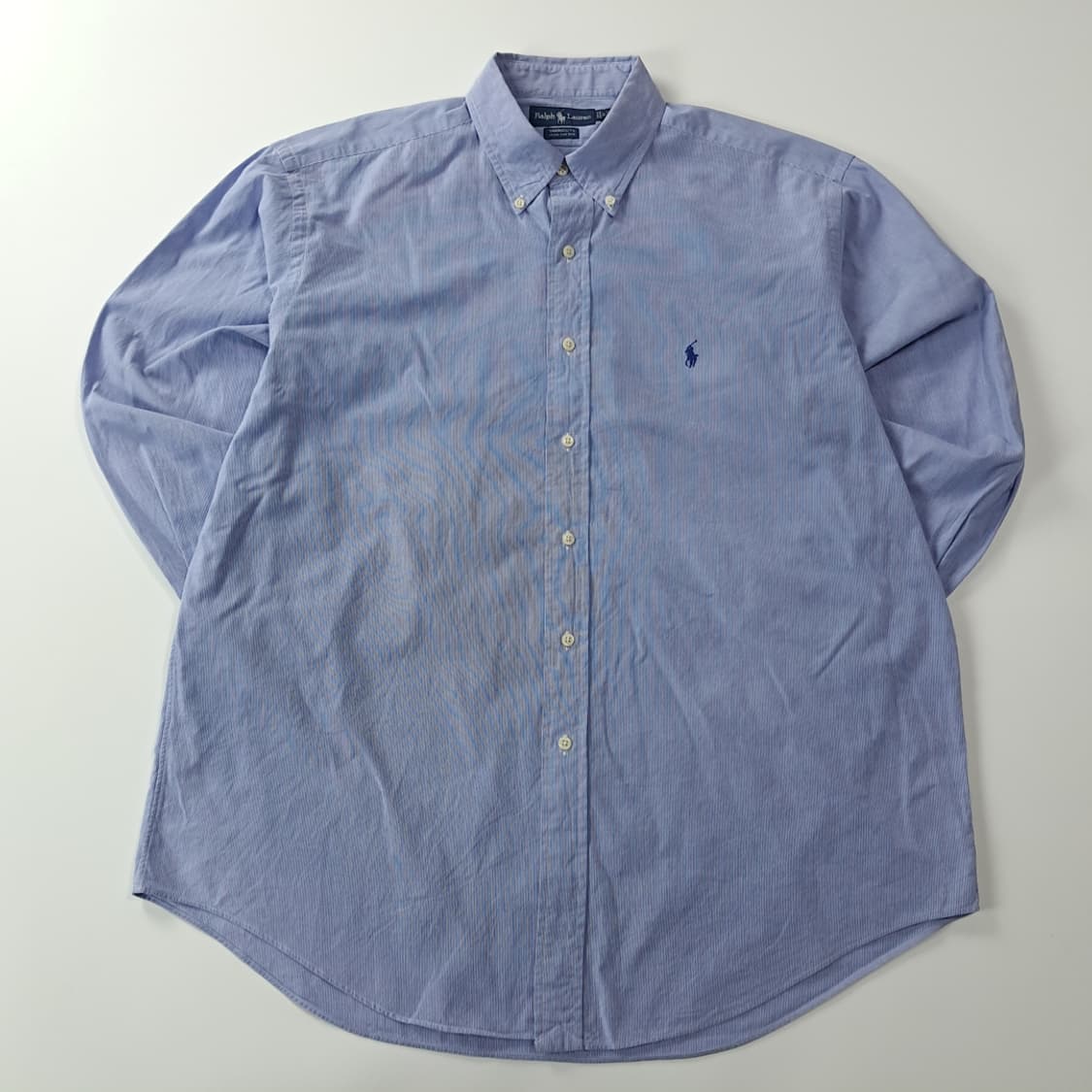 CK323 XL 폴로 90s 블루 핀스트라이프 셔츠 남방 상품이미지1