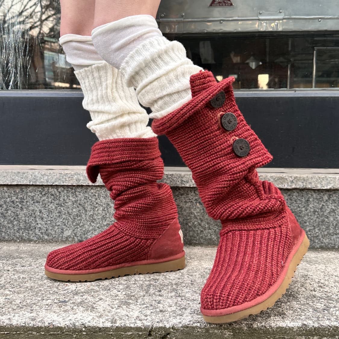 00s 러스티 레드 어그 카디 니트 부츠 상품이미지8